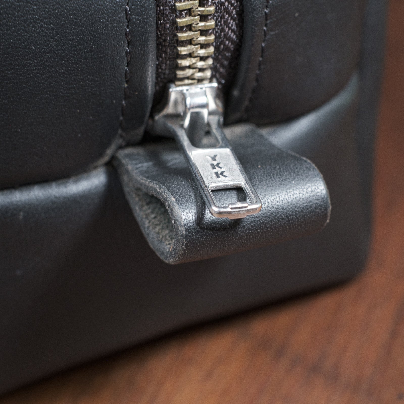 Leather Toiletries Bag - Black