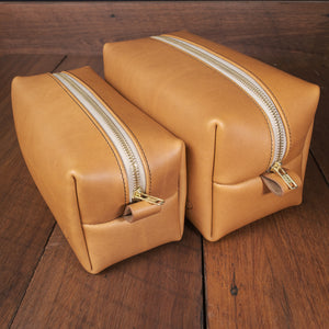 Leather Toiletries Bag - Black