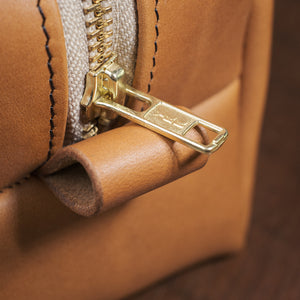 Leather Toiletries Bag - Cherry