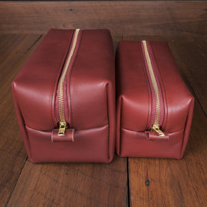 Leather Toiletries Bag - Cherry