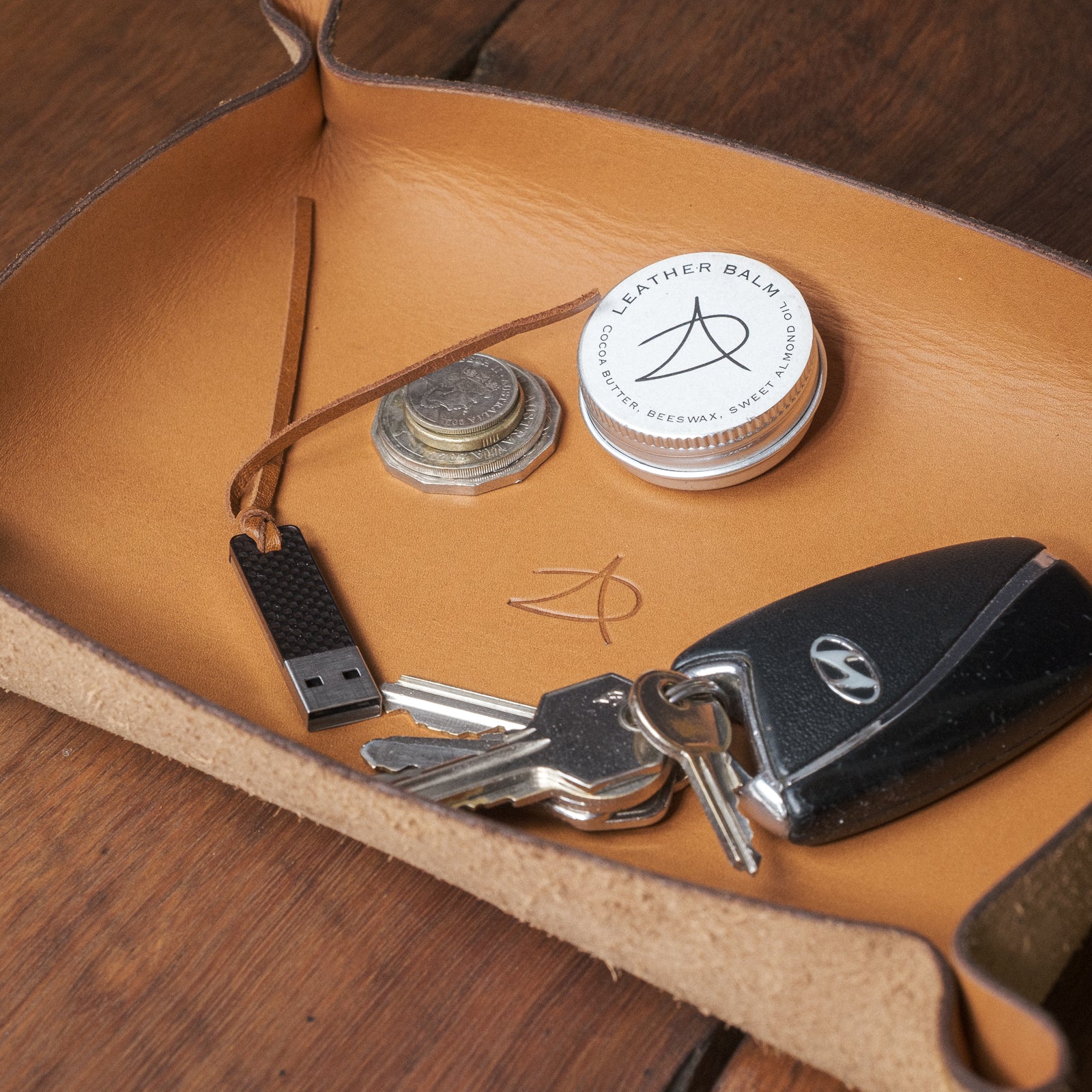 Valet Tray - Bovine Leather - Cherry