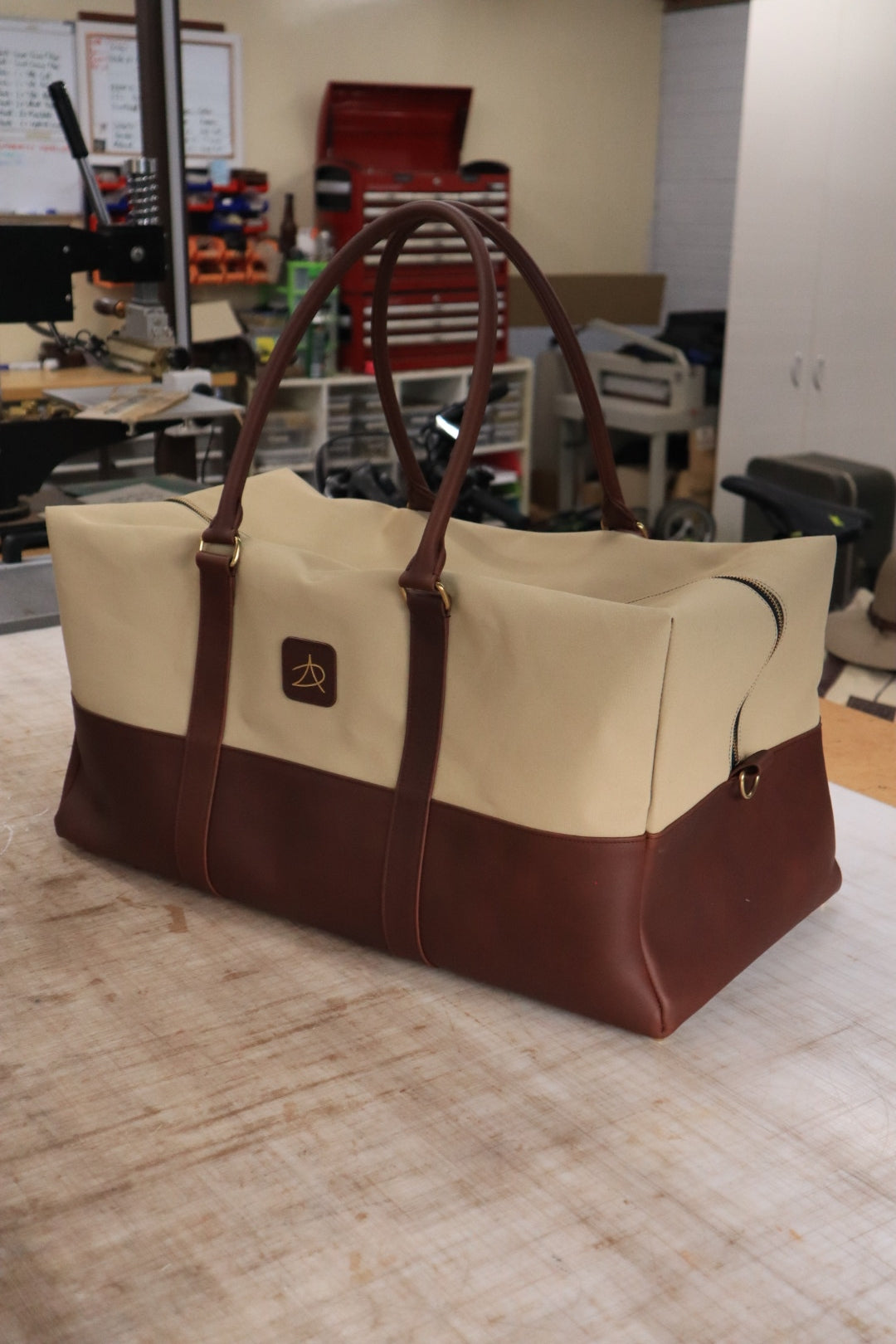 Weekender Bag - Golden Brown and Sand