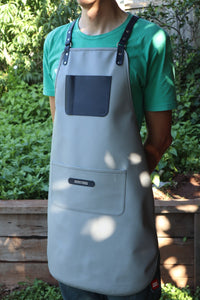 Leather Apron - Grey and Navy