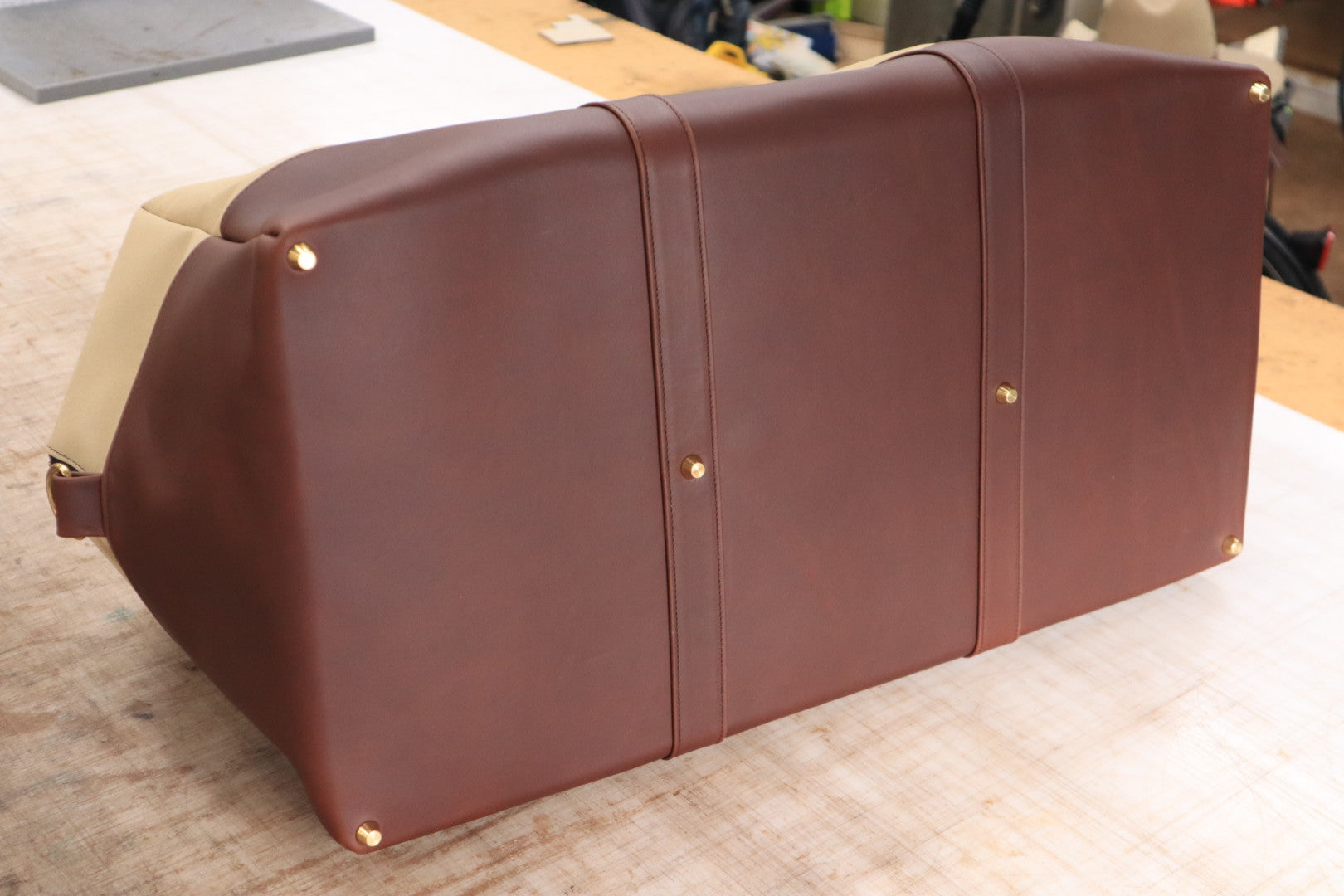 Weekender Bag - Golden Brown and Sand