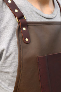 Leather Apron - Khaki and Coffee