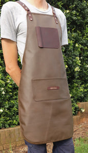 Leather Apron - Khaki and Coffee