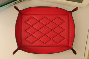 Valet Tray - Kangaroo Leather - Red